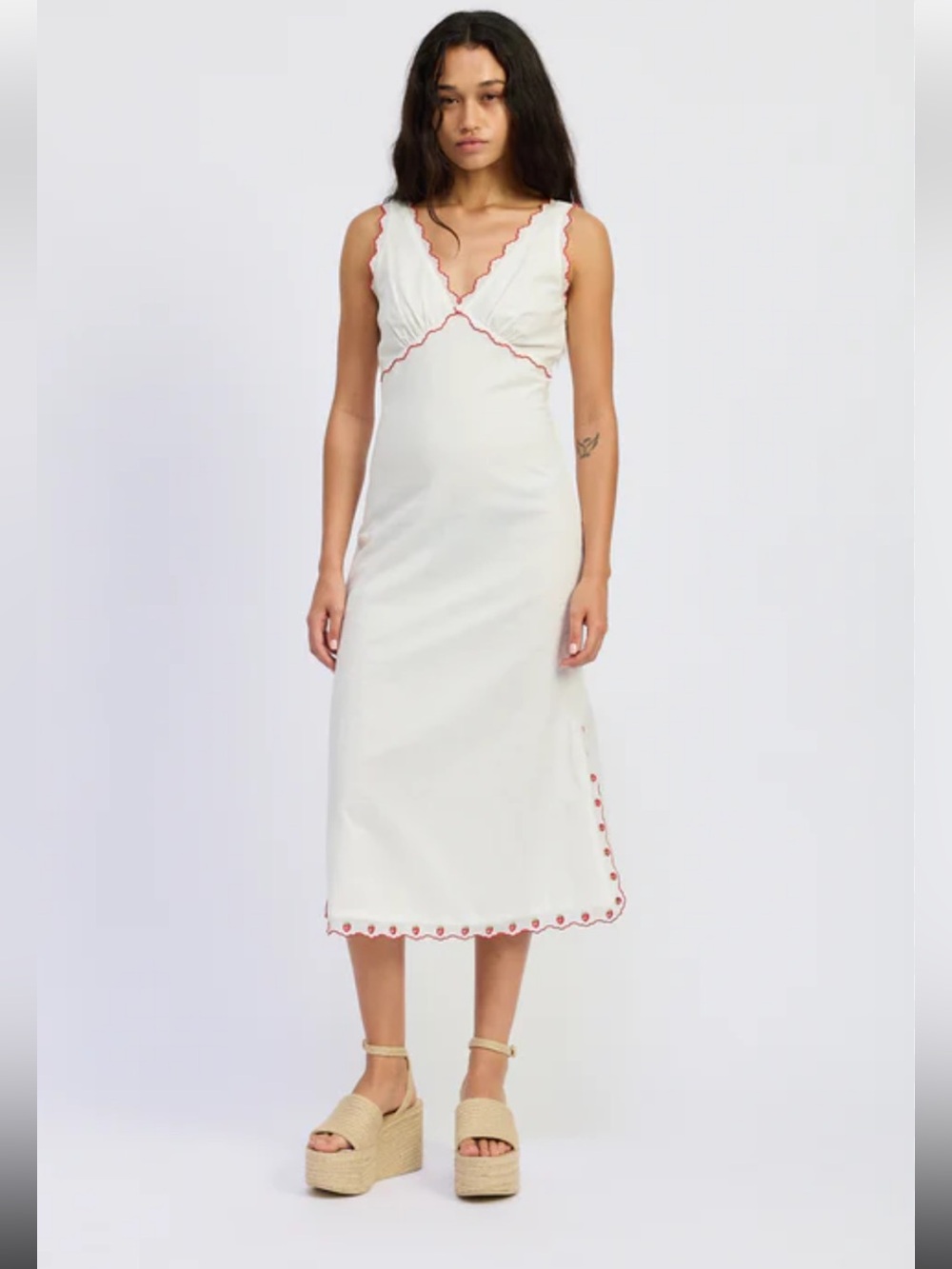NEW🍓JACQUIETHELABEL Bonnie Embroidered Midi Dress $125